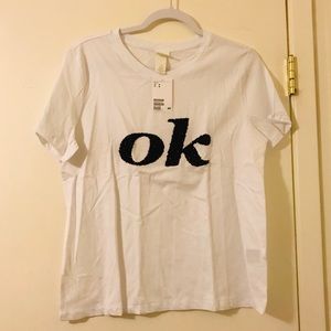H&M embellished “OK” shirt